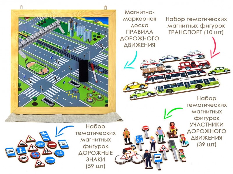 Тематическая настенная игра ИЗУЧАЕМ ПДД - купить в Тамбове